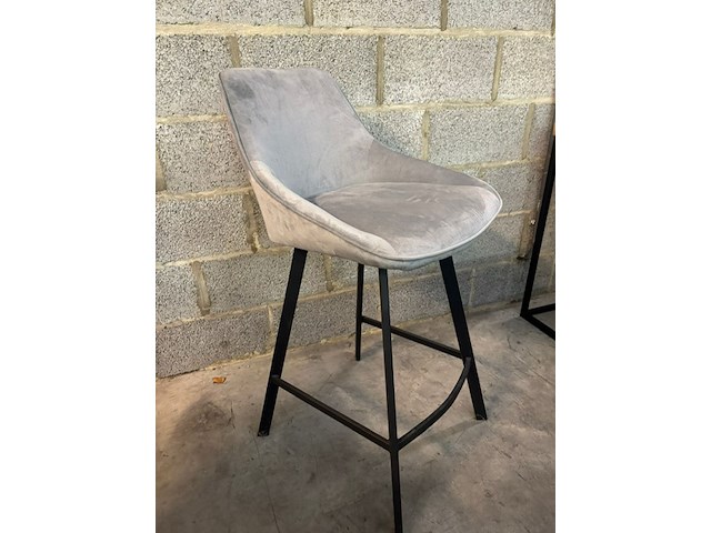 2x barstoel velvet grijs - afbeelding 1 van  1
