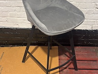 2x barstoel velvet grijs - afbeelding 1 van  1