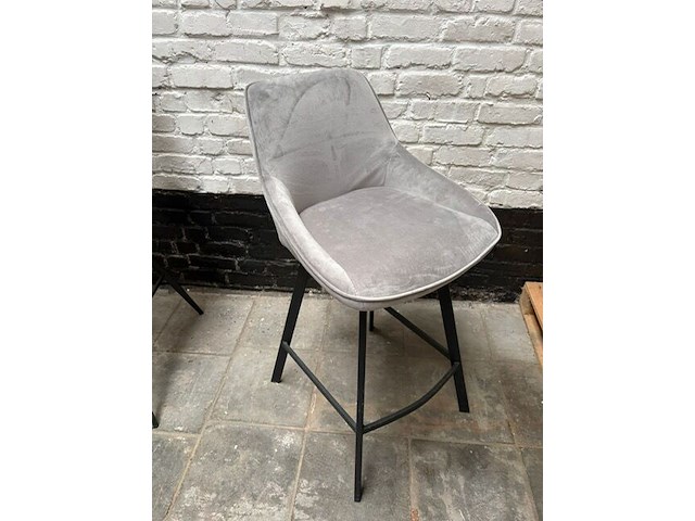 2x barstoel velvet grijs - afbeelding 2 van  2