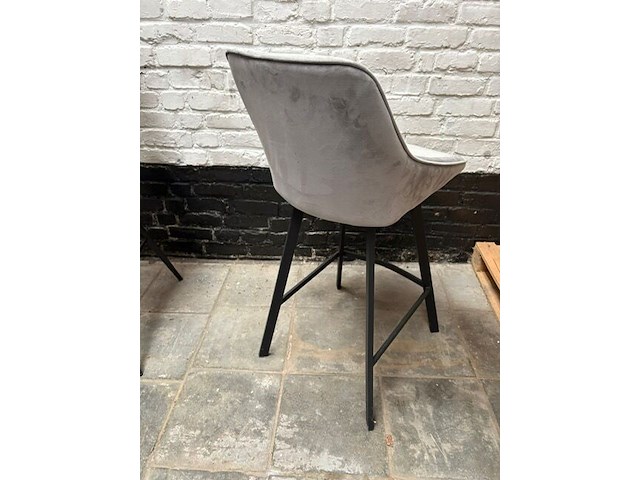 2x barstoel velvet grijs - afbeelding 1 van  2