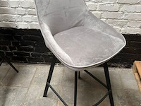 2x barstoel velvet grijs - afbeelding 2 van  2