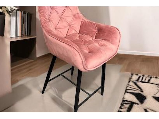 2x barstoel velvet roze 61zithoogte - afbeelding 1 van  1