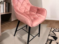 2x barstoel velvet roze 61zithoogte - afbeelding 1 van  1