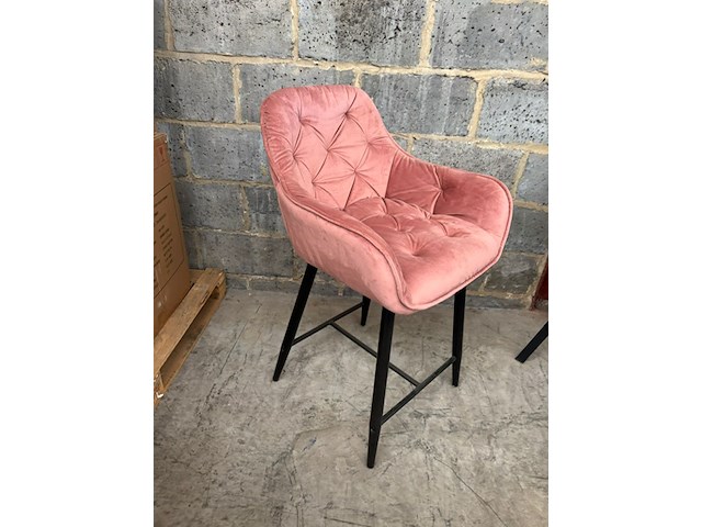 2x barstoel velvet roze - afbeelding 1 van  1