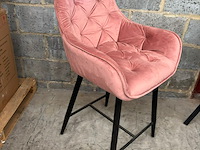 2x barstoel velvet roze - afbeelding 1 van  1