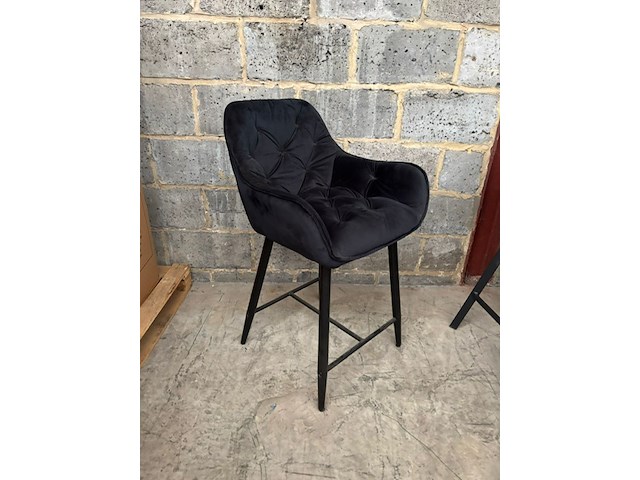 2x barstoel velvet zwart - afbeelding 1 van  1