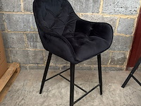 2x barstoel velvet zwart - afbeelding 1 van  1