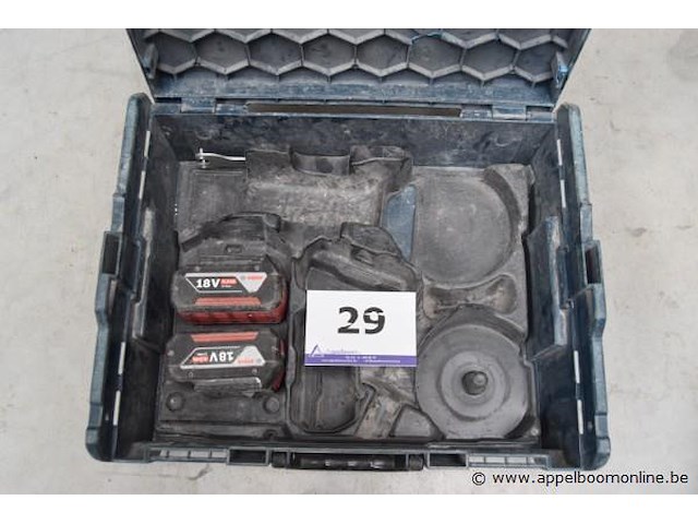 2x batterij, bosch, 18v, 6.0ah, li-ion, in koffer, werking niet gekend - afbeelding 1 van  2