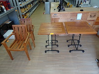 2x bistrotafel + 2x houten stoel - afbeelding 1 van  4