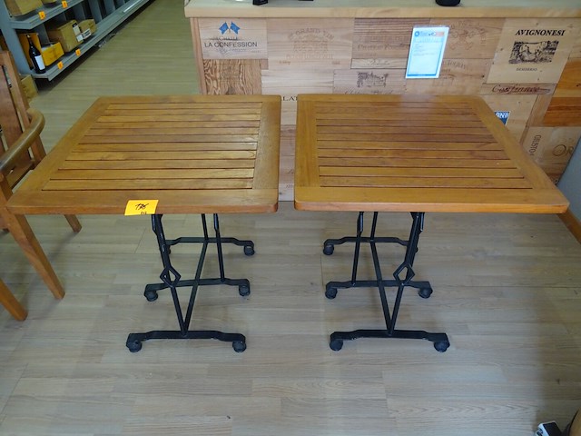 2x bistrotafel + 2x houten stoel - afbeelding 2 van  4