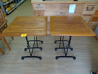 2x bistrotafel + 2x houten stoel - afbeelding 2 van  4