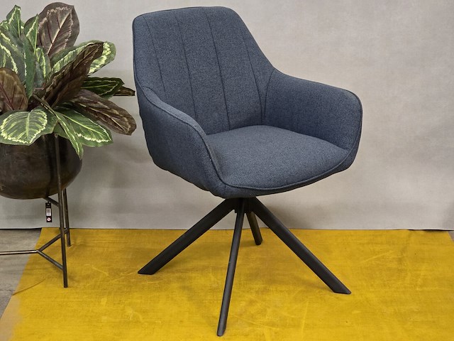 2x blauwe draaibare stoel - afbeelding 1 van  5