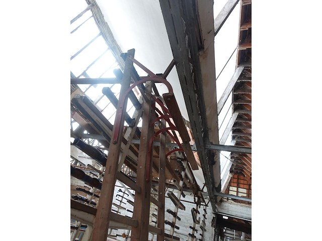 2x dakladder in hout - afbeelding 3 van  4