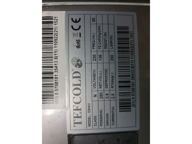 (2x) diverse rvs toestellen tefcold cw4/v - afbeelding 3 van  5