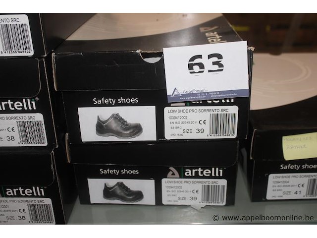 2x doos veiligheidsschoenen, artelli, low shoe pro sorrento src, maat 39, gebruikt - afbeelding 1 van  3