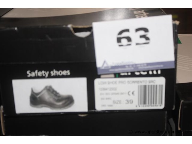 2x doos veiligheidsschoenen, artelli, low shoe pro sorrento src, maat 39, gebruikt - afbeelding 3 van  3