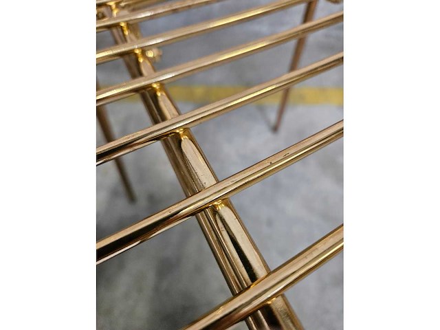 2x draadstoel metaal goud - afbeelding 3 van  4