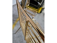 2x draadstoel metaal goud - afbeelding 4 van  4