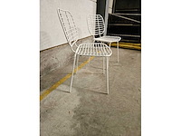 2x draadstoel metaal wit - afbeelding 3 van  5