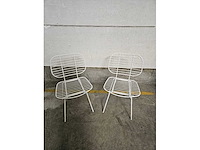 2x draadstoel metaal wit - afbeelding 1 van  5