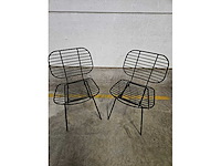 2x draadstoel metaal zwart - afbeelding 1 van  6