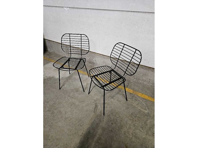 2x draadstoel metaal zwart - afbeelding 2 van  6