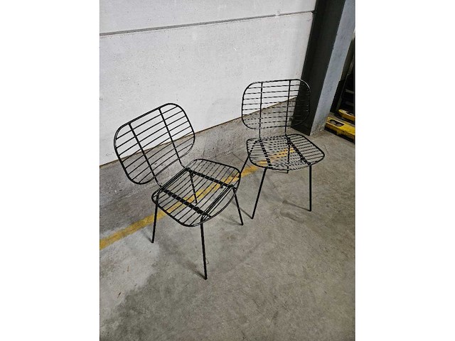 2x draadstoel metaal zwart - afbeelding 3 van  6