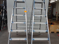 2x dubbelzijdige alu trapladder solide - afbeelding 1 van  2