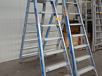 2x dubbelzijdige alu trapladder solide - afbeelding 2 van  2