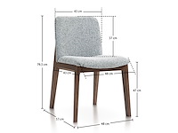 2x eetkamerstoel - walnoot - afbeelding 4 van  5