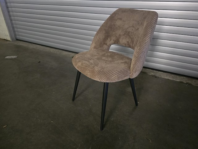 2x eetkamerstoel aimoo bruine ribbel - afbeelding 1 van  7