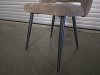 2x eetkamerstoel aimoo bruine ribbel - afbeelding 4 van  7