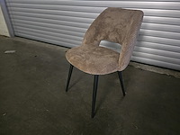 2x eetkamerstoel aimoo bruine ribbel - afbeelding 1 van  7