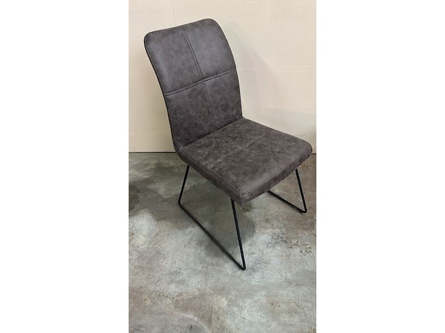 2x eetkamerstoel antraciet microfiber - afbeelding 1 van  1