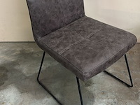 2x eetkamerstoel antraciet microfiber - afbeelding 1 van  1