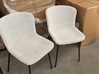 2x eetkamerstoel beige bouclé - afbeelding 1 van  1