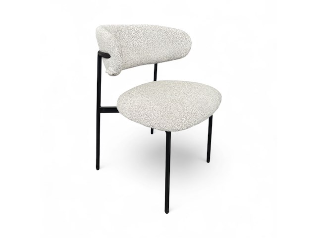 2x eetkamerstoel bouclé beige - afbeelding 2 van  3