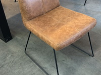 2x eetkamerstoel cognac microfiber - afbeelding 1 van  1