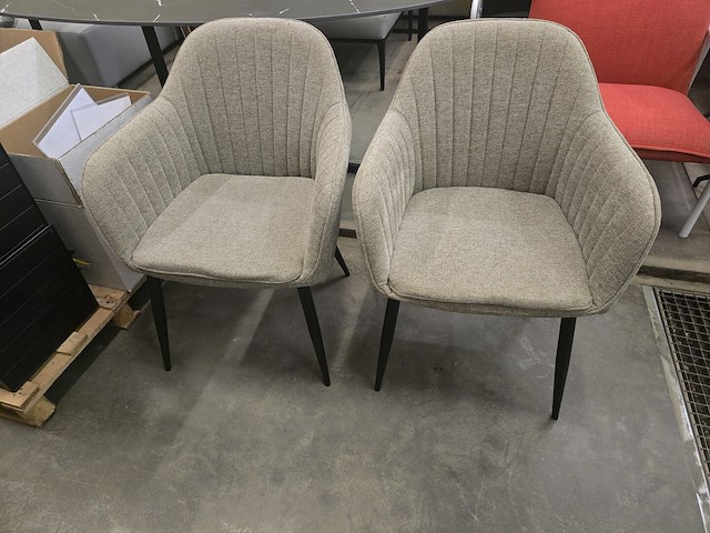 2x eetkamerstoel emma beige - afbeelding 1 van  4