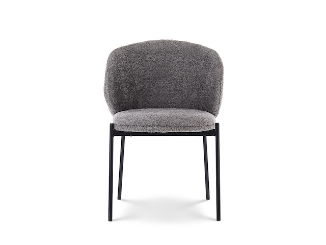 2x eetkamerstoel grey bouclé - afbeelding 2 van  5