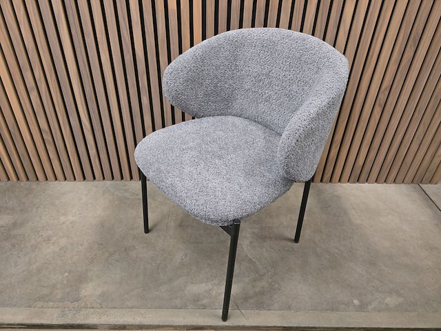 2x eetkamerstoel grey bouclé - afbeelding 2 van  5