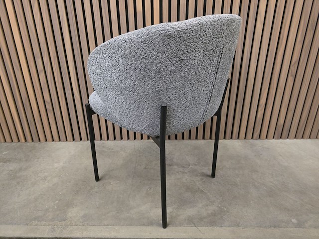 2x eetkamerstoel grey bouclé - afbeelding 3 van  5