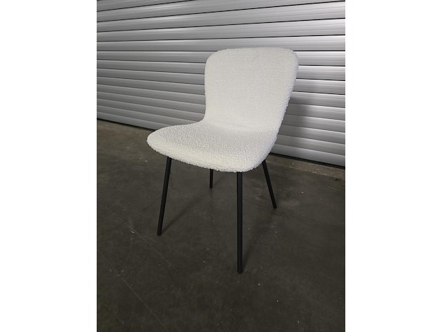 2x eetkamerstoel lottie white bouclé - afbeelding 2 van  6