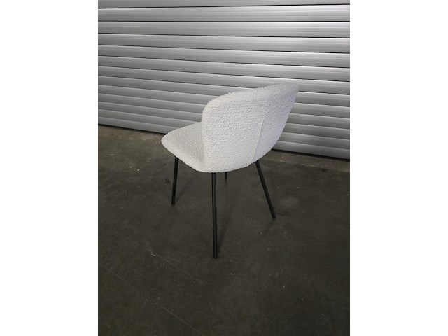 2x eetkamerstoel lottie white bouclé - afbeelding 5 van  6