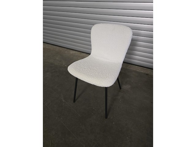 2x eetkamerstoel lottie white bouclé - afbeelding 1 van  6
