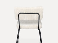 2x eetkamerstoel metalen onderstel - witte ribbelstof - afbeelding 5 van  5