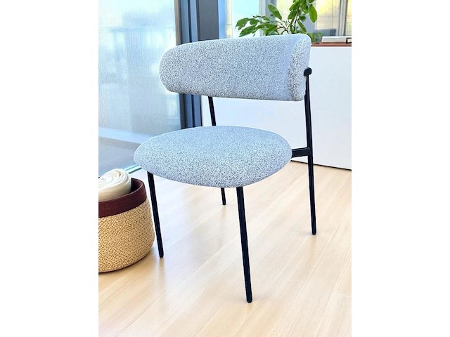 2x eetkamerstoel metalen onderstel grijs - afbeelding 2 van  4