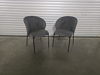 2x eetkamerstoel mhm grijze ribstof - afbeelding 1 van  5