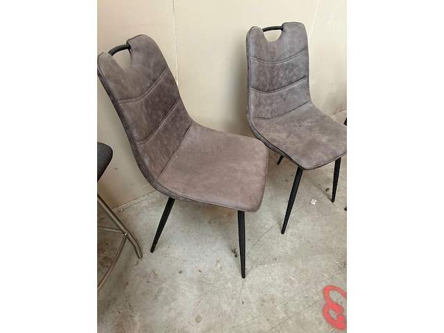 2x eetkamerstoel microfiber antraciet - afbeelding 1 van  2