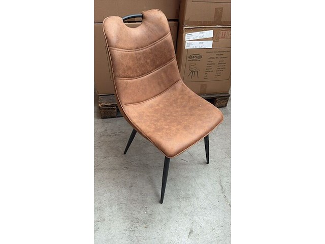 2x eetkamerstoel microfiber cognac - afbeelding 1 van  1